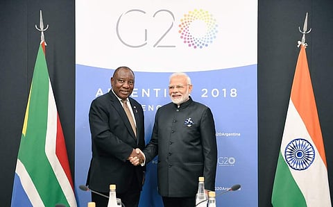South African President Ramaphosa accepted India's invitation to be the Chief Guest at Republic Day. (Photo : Twitter / MEAIndia)