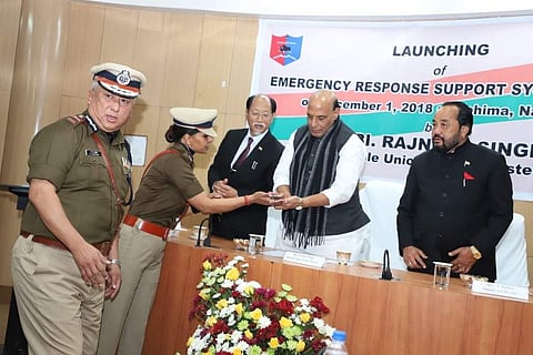 The Emergency Response Support System (ERSS)for Nagaland was launched by Home minister Rajnath Singh (Photo: Twitter  / @rajnathsingh)