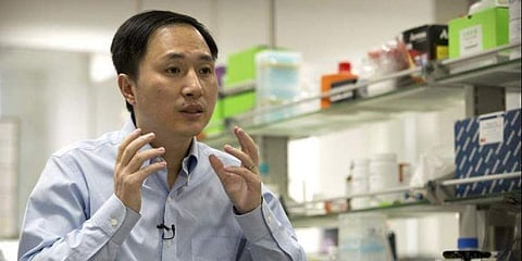 He Jiankui speaks during an interview at a laboratory in Shenzhen in southern China's Guangdong province. (Photo | AP)
