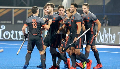 Netherlands will now play India in the last-eight round on Thursday. (Photo | Twitter/Hockey India)
