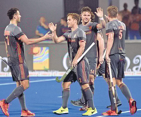 The Netherlands thrashed Canada 5-0 in their cross-over match (Photo | EPS/Biswanath Swain)