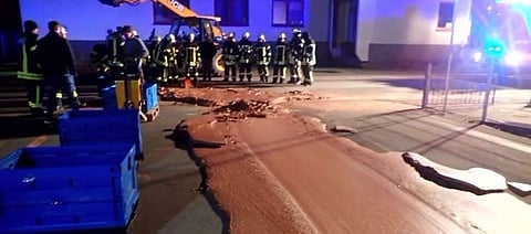 YouTube screengrab of the chocolate spill