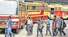 KSRTC buses remained at the Central Depot at Thampanoor on Tuesday owing to the  BJP hartal | B P Deepu