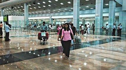 Passengers at the international terminal of the Thiruvananthapuram Airport.