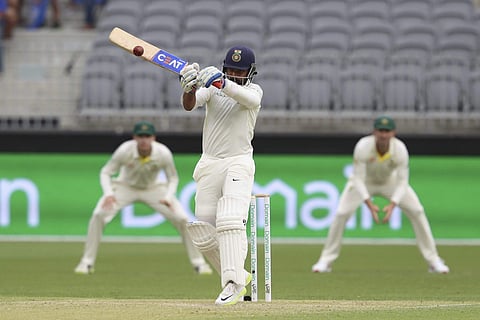 India's Ajinkya Rahane bats during play in the second cricket test between Australia and India in Perth, Australia.(Photo | AP)