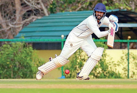 Kerala’s Vinoop Manoharan scored an unbeaten 77 against Delhi at the St Xavier’s ground in Thiruvananthapuram on Friday