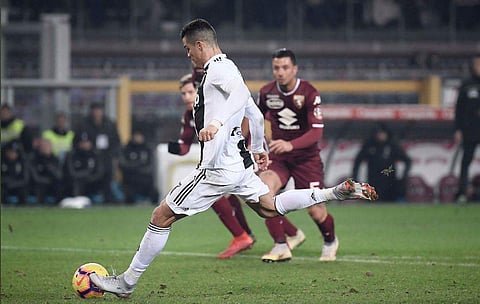 Cristiano Ronaldo rediscovered his scoring touch by converting a penalty to help Juventus beat city rival Torino (Photo | Twitter/Juventus)