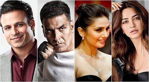 (L-R) Actors Vivek Oberoi, Akshay Kumar, Huma Quereshi and Kriti Kharbanda (Photos | File)