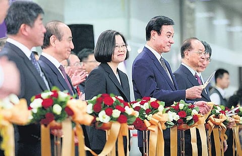 Tsai Ing-wen (middle), President of Taiwan at the convention (Photo | EPS)