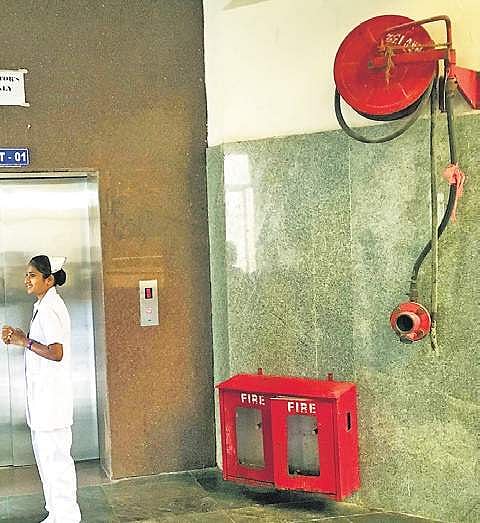 Lapses in adhering to fire safety measures at Gandhi Hospital increases the likelihood of casualties in the event of a fire mishap | r satish babu