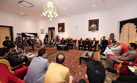 The delegation, including the likes of Karan Johar, Akshay Kumar, Bhushan Kumar, Siddharth Roy Kapur and Prasoon Joshi, met Modi in Mumbai on Tuesday. (Photo | Akshay Kumar Instagram)