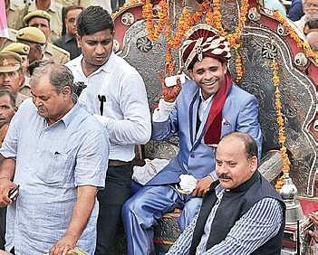 Sanjay Jatav at his wedding in July