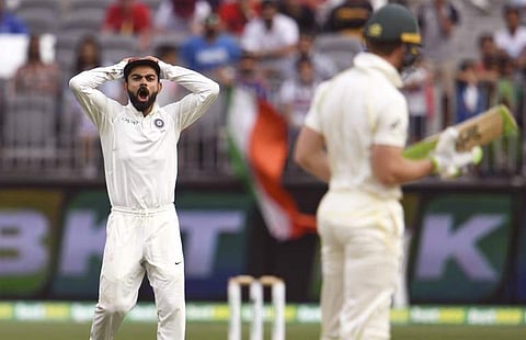 The Perth Stadium pitch, which hosted India's second Test against Australia, has been rated 'average' by the ICC match referee Ranjan Madugalle (File Photo | AFP)