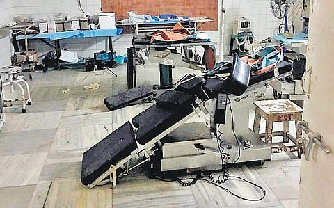 Two operation tables that were in dire need of repairs collapsed at the OT of Osmania Hospital in Hyderabad on Thursday | Express