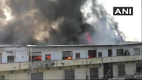 Fire breaks out in a godown in Bhiwandi (Photo| ANI)