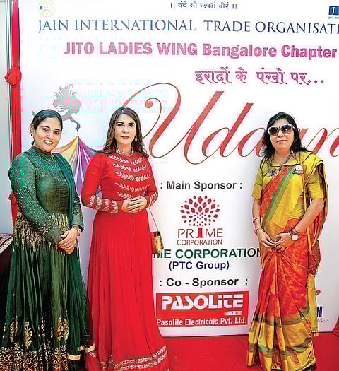 The exhibition was inaugurated by Mrs India Globe Veena Jain (centre)