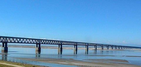 The bridge begins at Dibrugarh and ends at Dhemaji districts of Assam. (Photo | PTI)