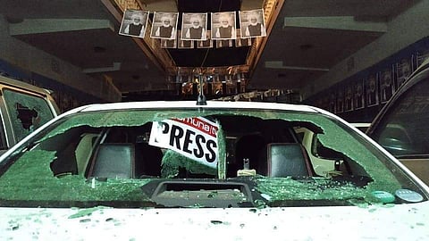 A group of baton-wielding men attacked the motel in Nawabganj town late Monday, where journalists from several local media were staying overnightA group of baton-wielding men attacked the motel in Nawabganj town late Monday, where journalists from several