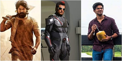 A collage of stills from 'KGF', '2.0' and 'Karwaan'. (Photo | Twitter)