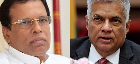 Sri Lankan President Sirisena and PM Ranil Wickremesinghe