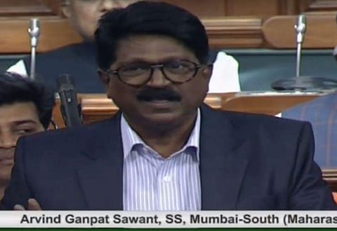 Shiv Sena MP Arvind Ganpat speaks in Lok Sabha. (YouTube screengrab)