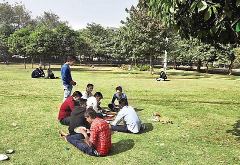 A public park in Noida. UP police issued a notice on Tuesday asking companies not to let their employees offer namaz in Noida Authority parks | Parveen negi