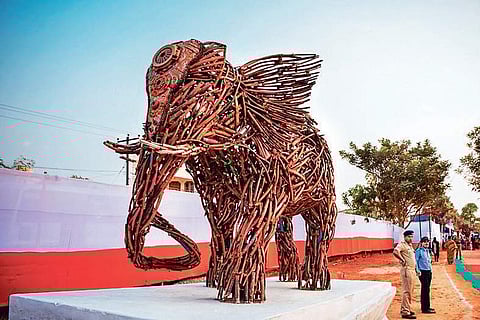 An installation made of scraps at the Waste-to-Art Museum in Bhubaneswar | Express