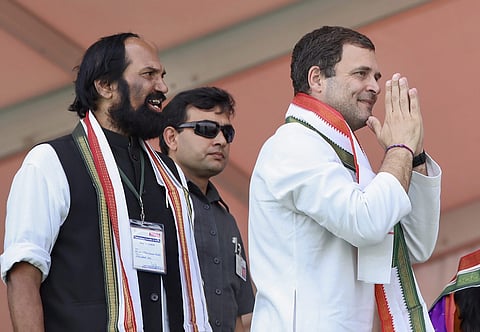 Congress President Rahul Gandhi addresses a public gathering at Gadwal in Jogulamba Gadwal district Monday Dec.03 2018. | PTI