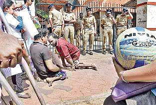 The members of the Physically Challenged All Sports Association Kerala organising a dharna on Monday  B P Deepu