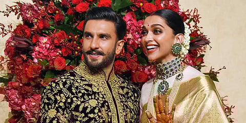 Bollywood stars Deepika Padukone and Ranveer Singh at their wedding reception in Bengaluru at The Leela Palace on 21 November 2018. (Photo| Vinod Kumar K)