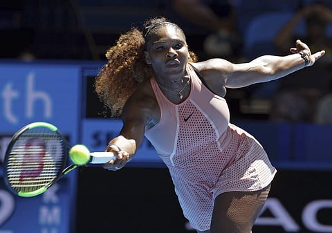 Serena Williams of the United States plays a shot during her match against Maria Sakkari of Greece at the Hopman Cup in Perth, Australia. (Photo | AP)