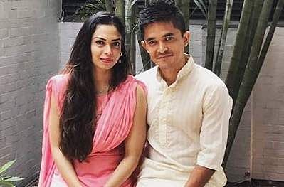 Sunil Chhetri and Sonam Bhattacharya (Photo | Instagram)