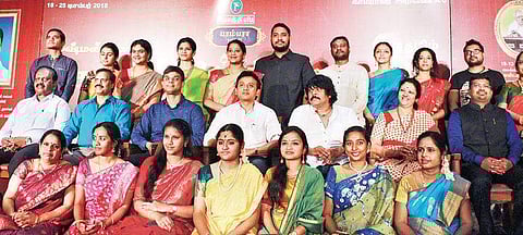 Established and budding artistes were felicitated with a garland, silk shawl Tamizharasi