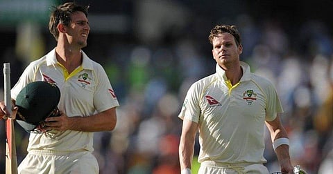 Mitchell Marsh with Steve Smith (File Photo | AFP)