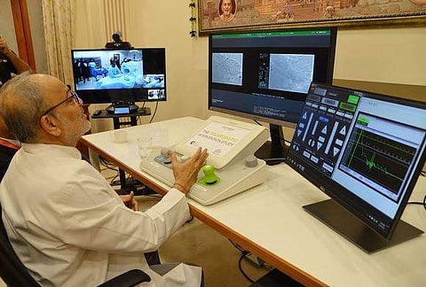 Dr Tejas Patel conducting the surgery (Photo |DeshGujarat)