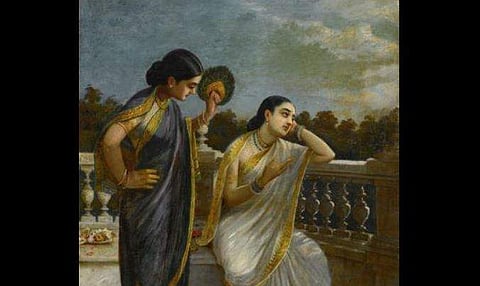 Raja Ravi Varma's Untitled potrait of Damayanti (Photo | PTI)