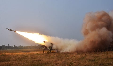 In a first-of-its-kind exercise code-named CROSS BOW-18 the Indian Air Force successfully conducted combined guided weapons firing of Surface-to-Air Missiles from the Air Force Station at Suryalanka in Andhra Pradesh Saturday Dec8 2018. | PTI