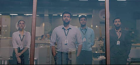 Aditi Rao Hydari, Varun Tej and Rahman are seen in Antariksham. (Trailer screengrab)
