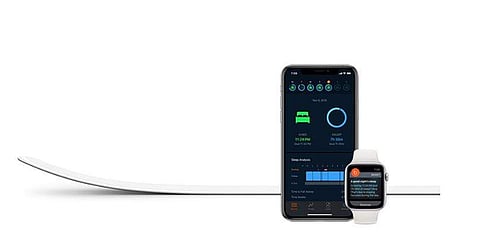 The new sleep monitor, with extremely thin, flat, and soft 2 mm thin sensor strip, can automatically track sleep. (Photo | www.apple.com)