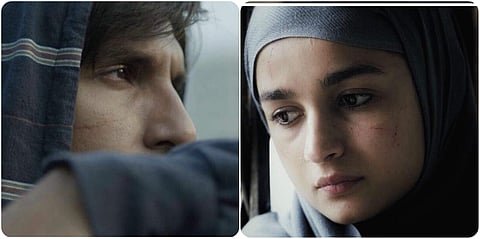 Ranveer and Alia in the first look poster of Gully Boy.