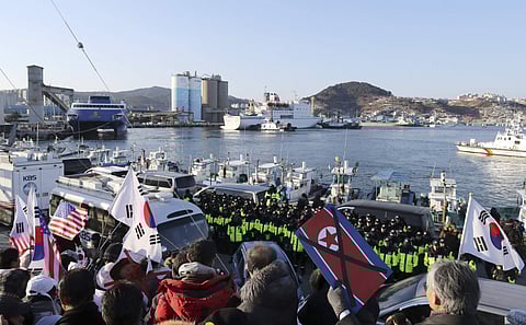 The protesters accuse Moon of allowing North Korea to stage its propaganda in Seoul (File | AP)