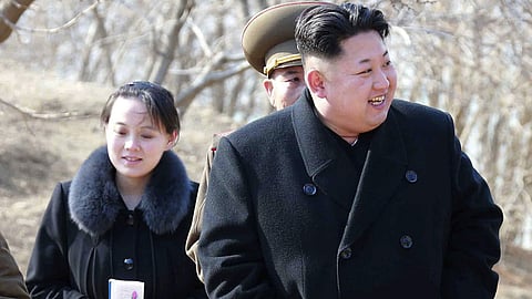 North Korean leader Kim Jong Un and his sister Kim Yo Jong