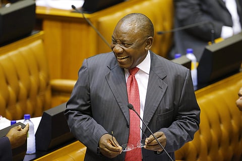 Ramaphosa replaces Jacob Zuma who resigned yesterday.  | AP