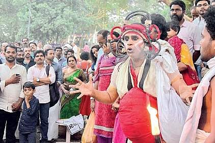 Sreeja Arangottukara performing Mannathi Theyyam, a one act play in the National Folk Art Festival Kerala in 2024. Image used for representation only.