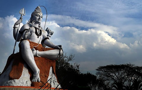 An idol of Lord Shiva at Rameshwara temple at Harakere in Karnataka's Shivamogga on Mahashivaratri. (EPS | Shimoga Nandan P)