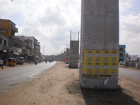 The work has been stalled for more than five years. (Photo | NHAI)