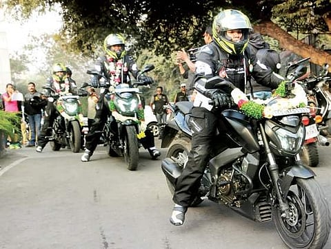 Four women bikers will be travelling across seven countries with the specific objective to promote Telangana Tourism. (EPS)