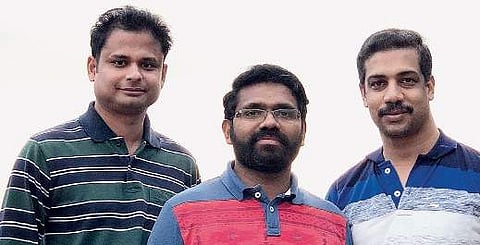 (From left): Gijo Sivan, Tiby Kuruvila and Jayaraj T G