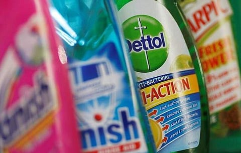 FILE PHOTO: Products produced by Reckitt Benckiser; Vanish, Finish, Dettol and Harpic, are seen in London, Britain February 12, 2008. | Reuters