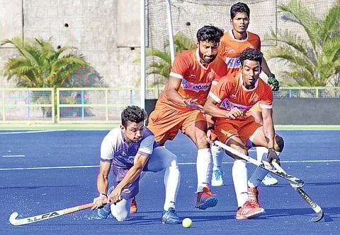 India players during a practice session on Tuesday. (Photo | Vinod Kumar T)